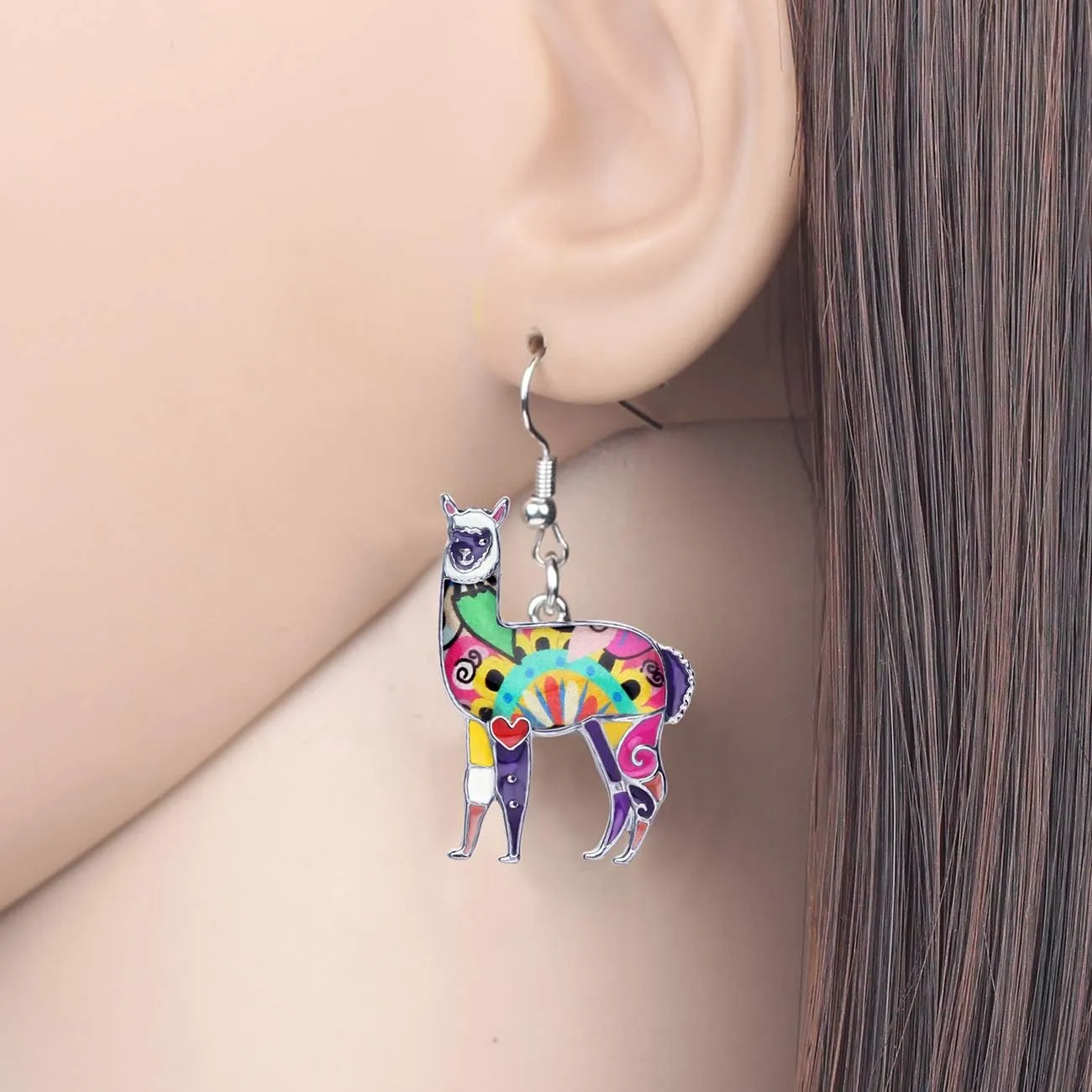 Enamel Alloy South America Alpaca Earrings Dangle Llama Gifts Fashion Jewelry for Women Animal Charms