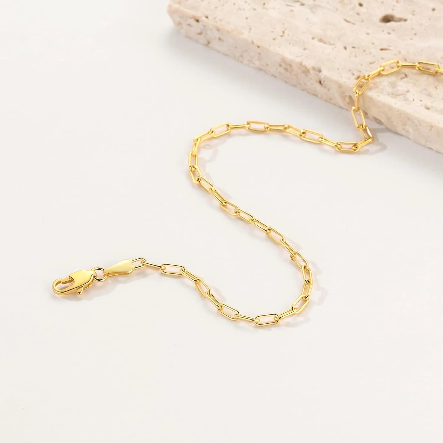 ERIN MARIE Gold Anklet for Women 14K Gold Ankle Bracelets Simple Beach Jewelry Anklets 2.5 mm Gifts for Women 9?? 10?? 11??