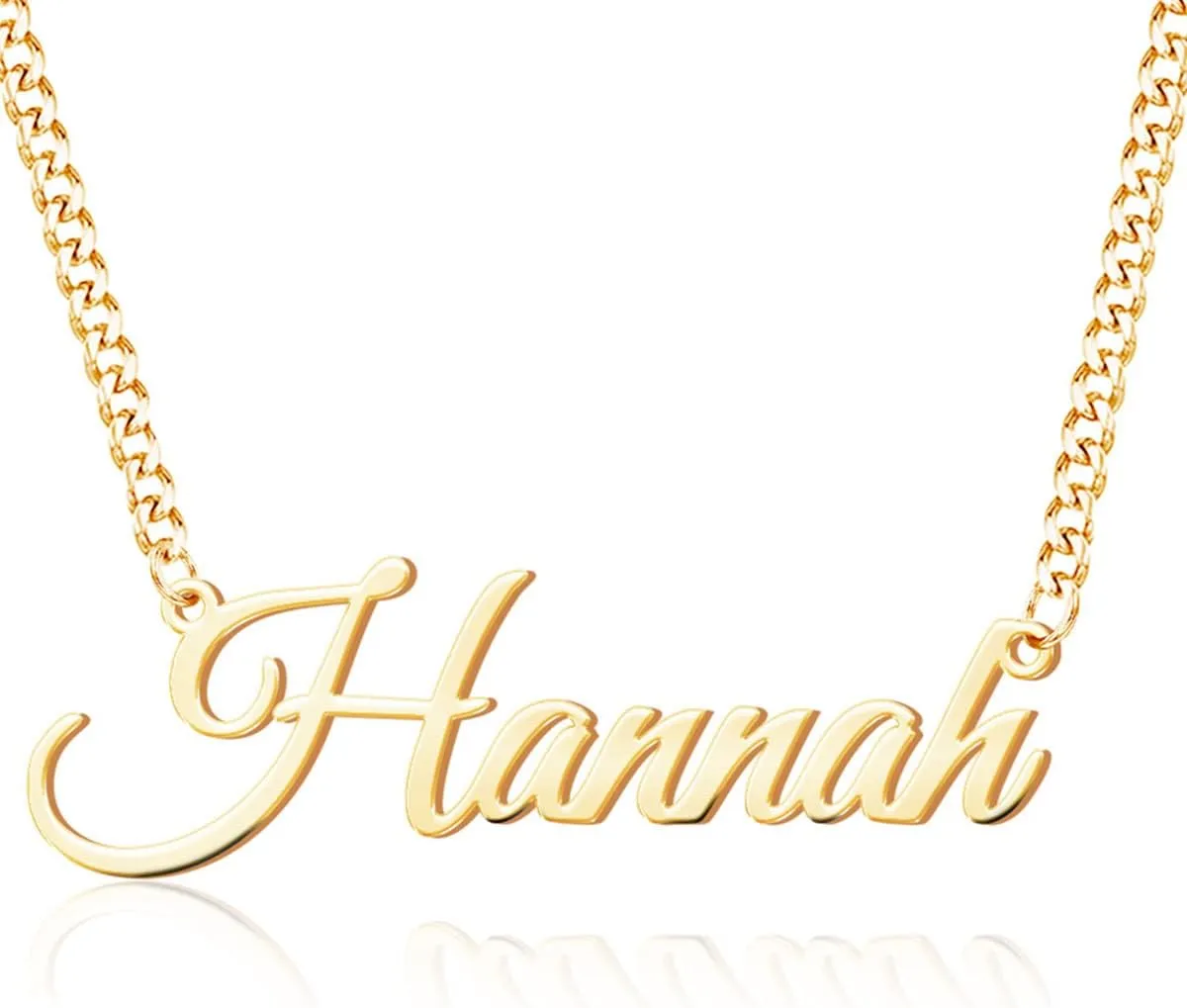 EVER2000 Custom Name Necklace, 18K Gold Plated Nameplate Personalized Jewelry Gift for Women
