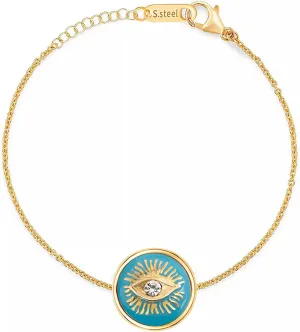 Evil Eye Bracelets for Women, Protection Bracelet Enamel Charms Chain Link Pendant Bracelet Anklet Womens Blue Eye Bracelets Black Spiritual Jewelry Gift