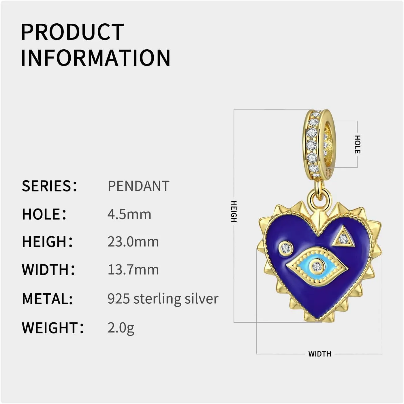 Evil Eye Charms 925 Sterling Silver Charms for Bracelet and Lucky Jewelry Hamsa Charm Fatima Charms Beads European Charm Evil Eye Compatible Bracelet Necklace for Women Mother Sister Gifts