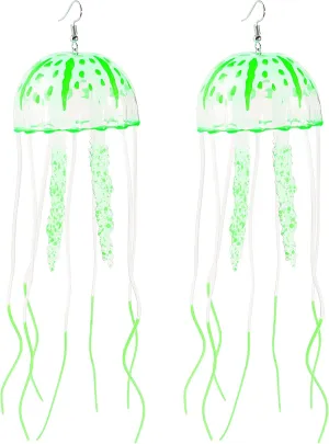 Exaggerate Glow Jellyfish Dangle Drop Weird Earrings Light up Glow in the Dark Party Decoration Vacation Music Festival Club Creative Funny Jewelry for Women
