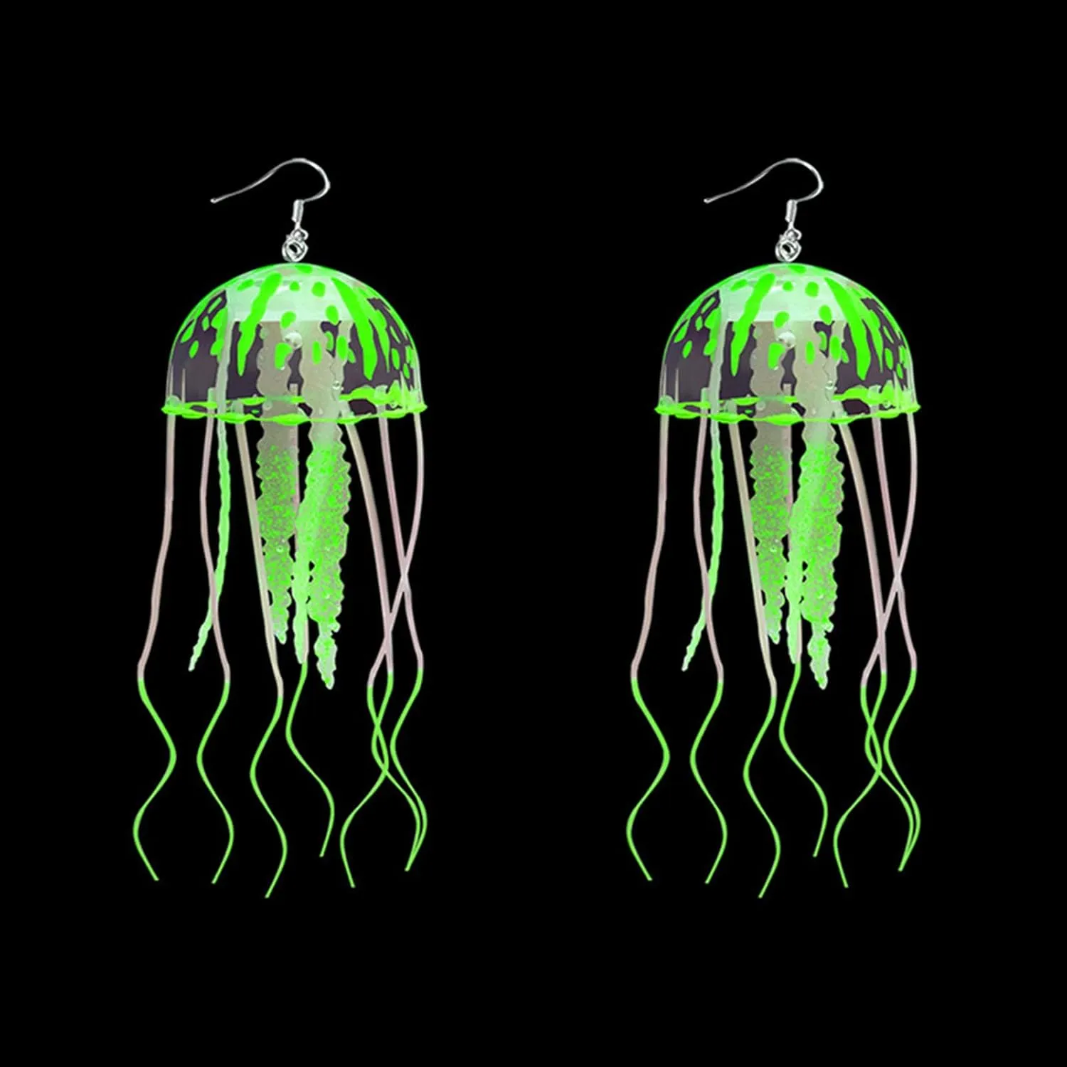 Exaggerate Glow Jellyfish Dangle Drop Weird Earrings Light up Glow in the Dark Party Decoration Vacation Music Festival Club Creative Funny Jewelry for Women