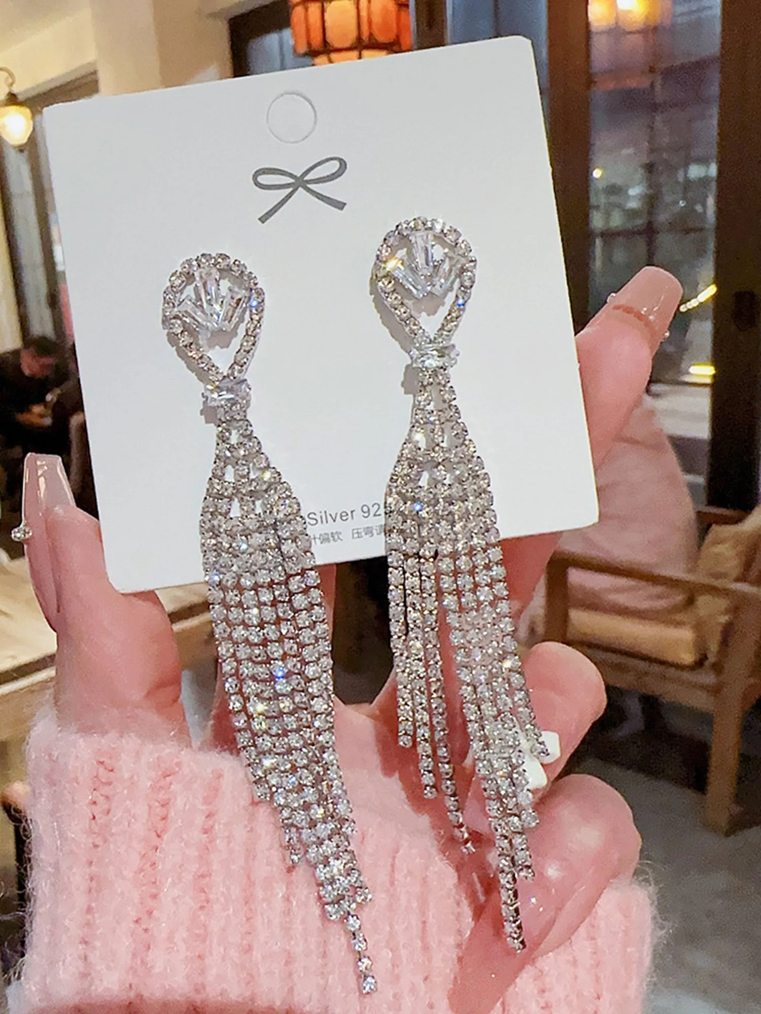 Exquisite Full-drilled Fringe Tassel Earrings