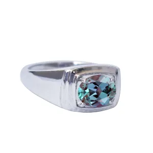 Faceted Color Changing Alexandrite Ring Genuine Gemstone Ring Hand Crafted Statement Ring For Women & Girls Wedding Anniversary Gift Fine Jewelry Unique Alexandrite Ring