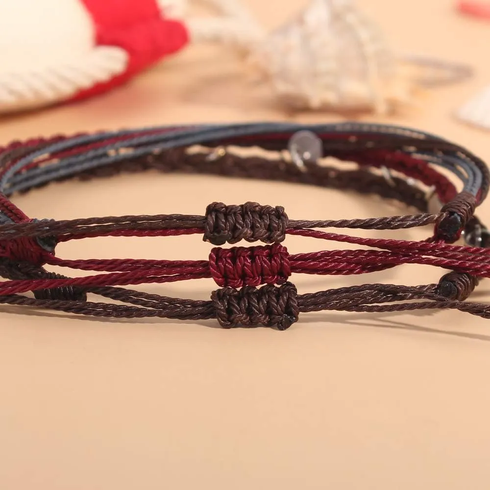 FANCY SHINY String Ankle Bracelets Waterproof Rope Anklets Braided Beach Boho Coin Anklets Cute Friendship Foot Jewelry for Women