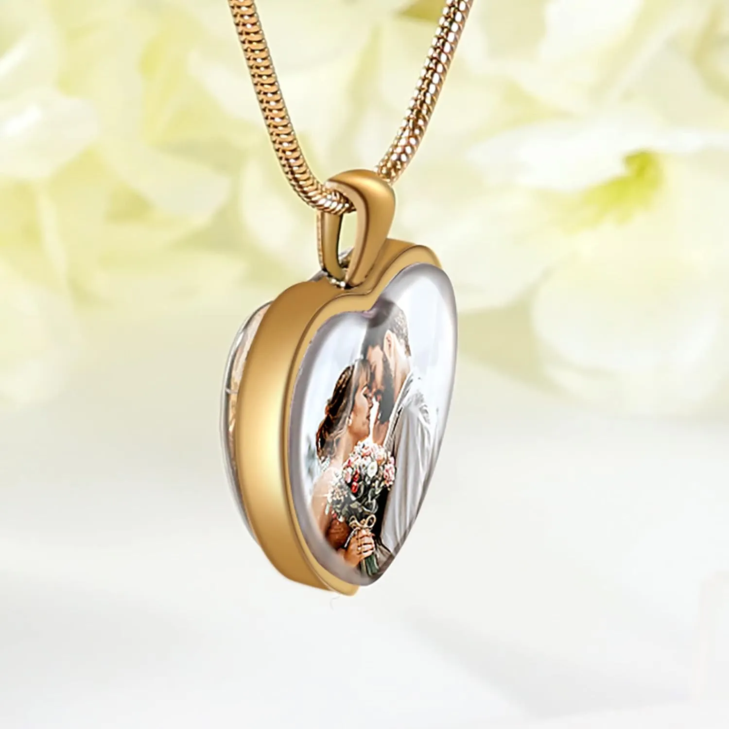 Farfume Personalized Photo Necklace Custom 2 Pictures Jewelry Beautiful Pendant Hold Pictures for Women/Men