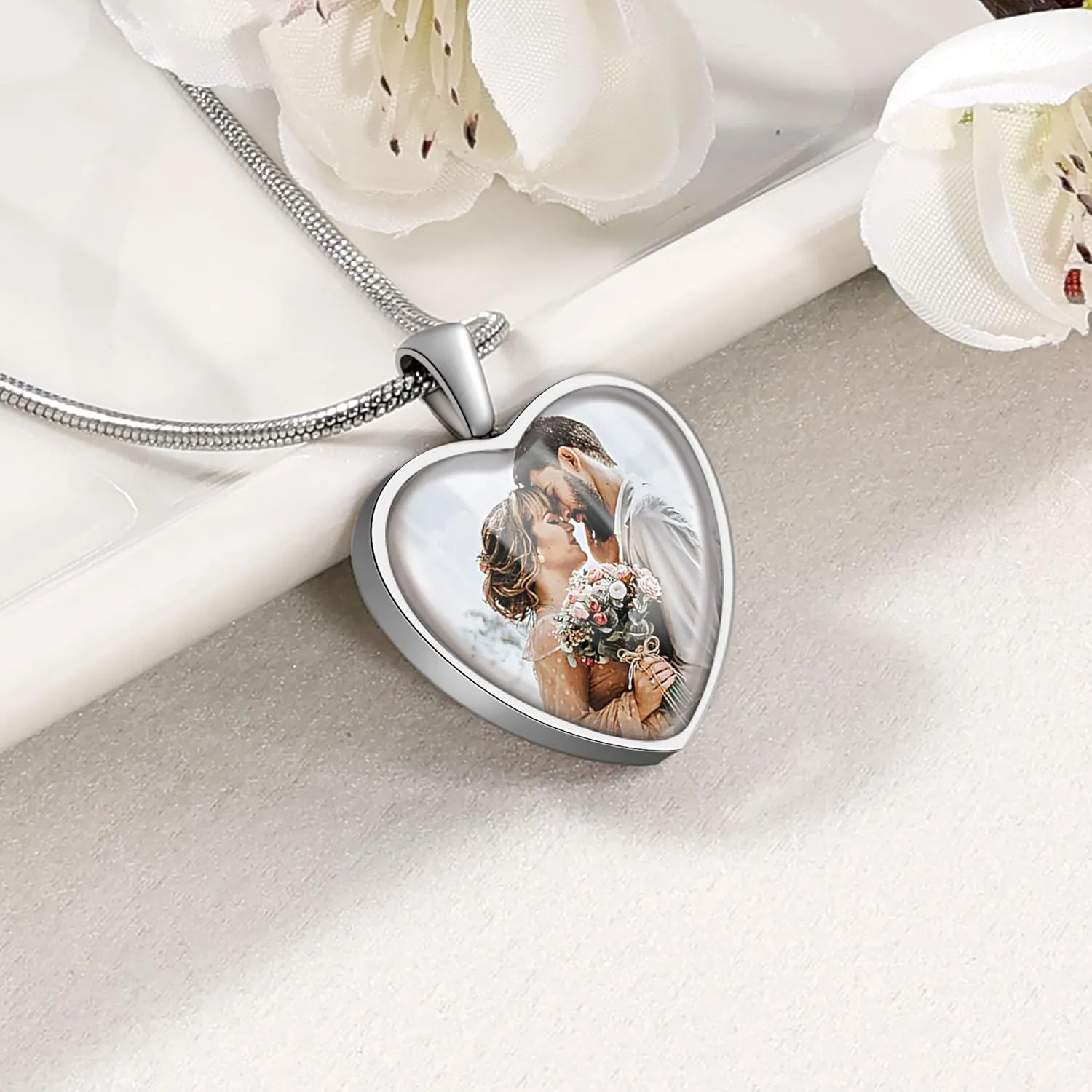 Farfume Personalized Photo Necklace Custom 2 Pictures Jewelry Beautiful Pendant Hold Pictures for Women/Men