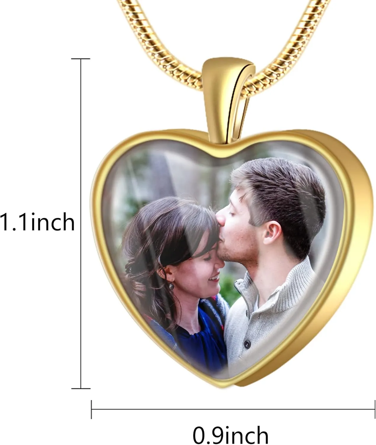 Farfume Personalized Photo Necklace Custom 2 Pictures Jewelry Beautiful Pendant Hold Pictures for Women/Men
