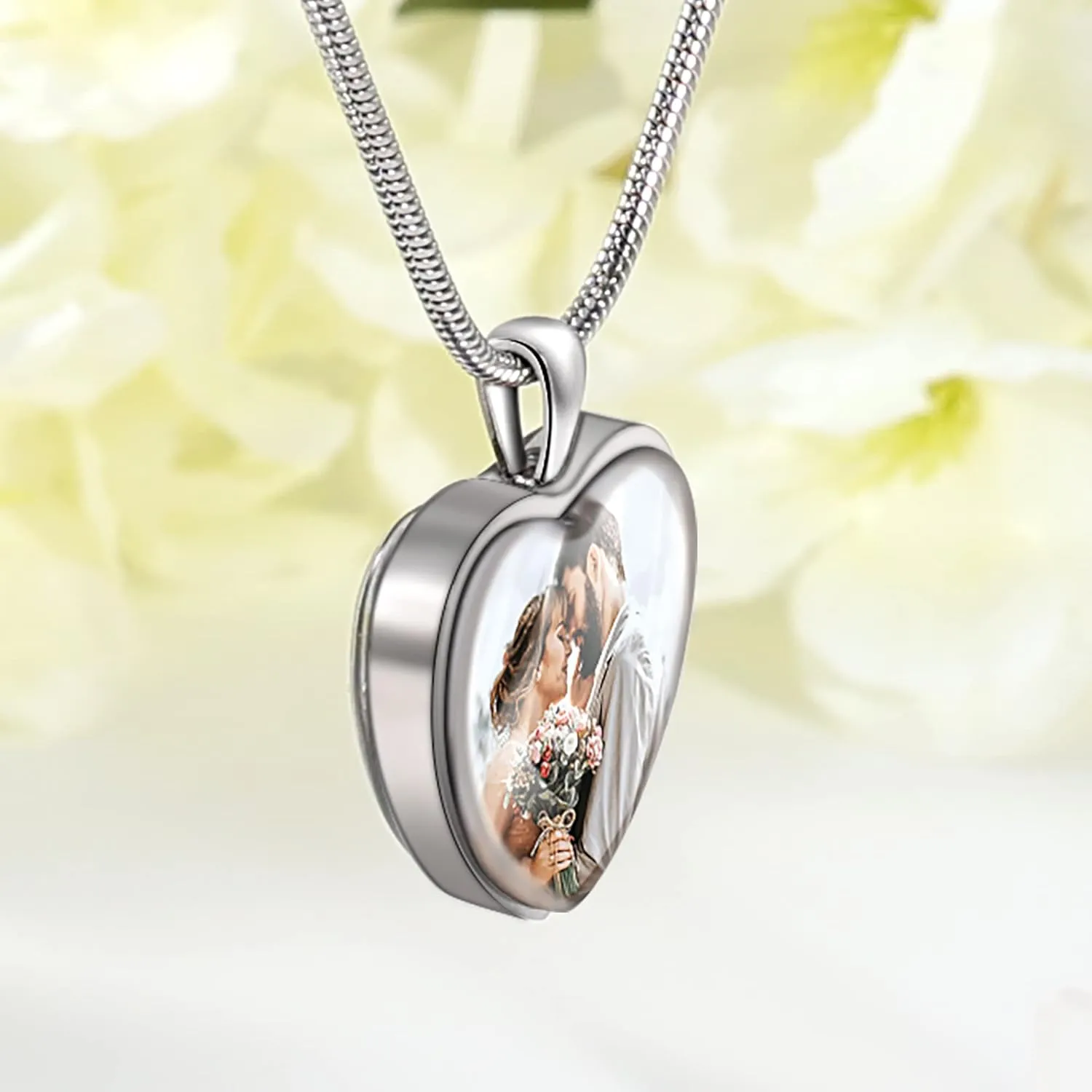 Farfume Personalized Photo Necklace Custom 2 Pictures Jewelry Beautiful Pendant Hold Pictures for Women/Men