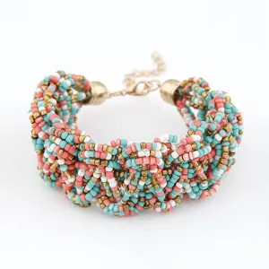 Fashion Bohemia Retro Bracelet For Women Pure Handmade Bead Multicolor Charm Vintage Cuff Bracelets & Bangles Fine Jewelry