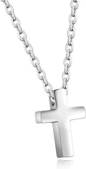 Fashion Jewelry Rose Gold Plated Cross Titanium Steel Ladies Necklace Gift Tiny Cross for Women