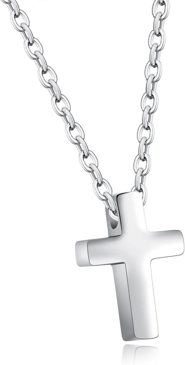 Fashion Jewelry Rose Gold Plated Cross Titanium Steel Ladies Necklace Gift Tiny Cross for Women