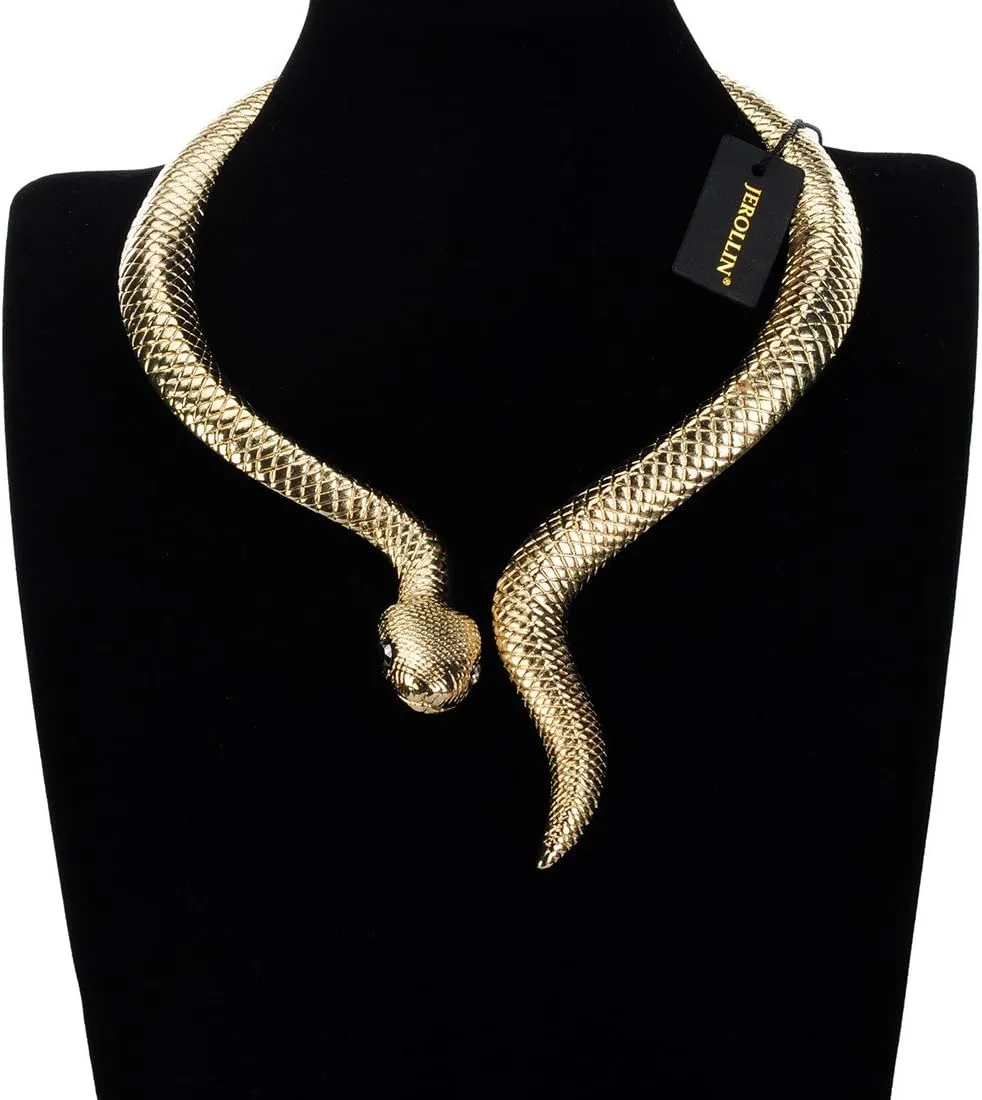 Fashion Silver Gold Rose Gold Adjustable Snake Crocodile Scorpion Chain Choker Collar Statement Bib Necklace Jewelry for Women