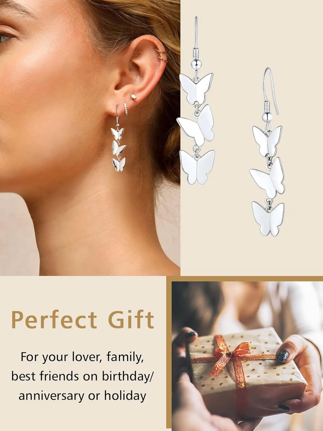 FindChic Hypoallergenic Sterling Silver Small Bar/Dot/Triangle/Butterfly/Lightning Studs Earrings Minimalist Geometric Jewelry Valentine Gifts for Women Men Girls, with Gift Box