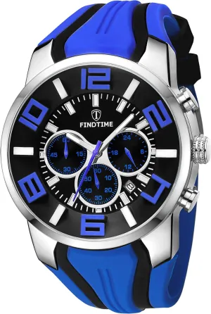 findtime Mens Sport Watches for Men Reloj para Hombre Colorful Cool Unique Analog Stylish Wrist Watch Chronograph for Running Training Stopwatch