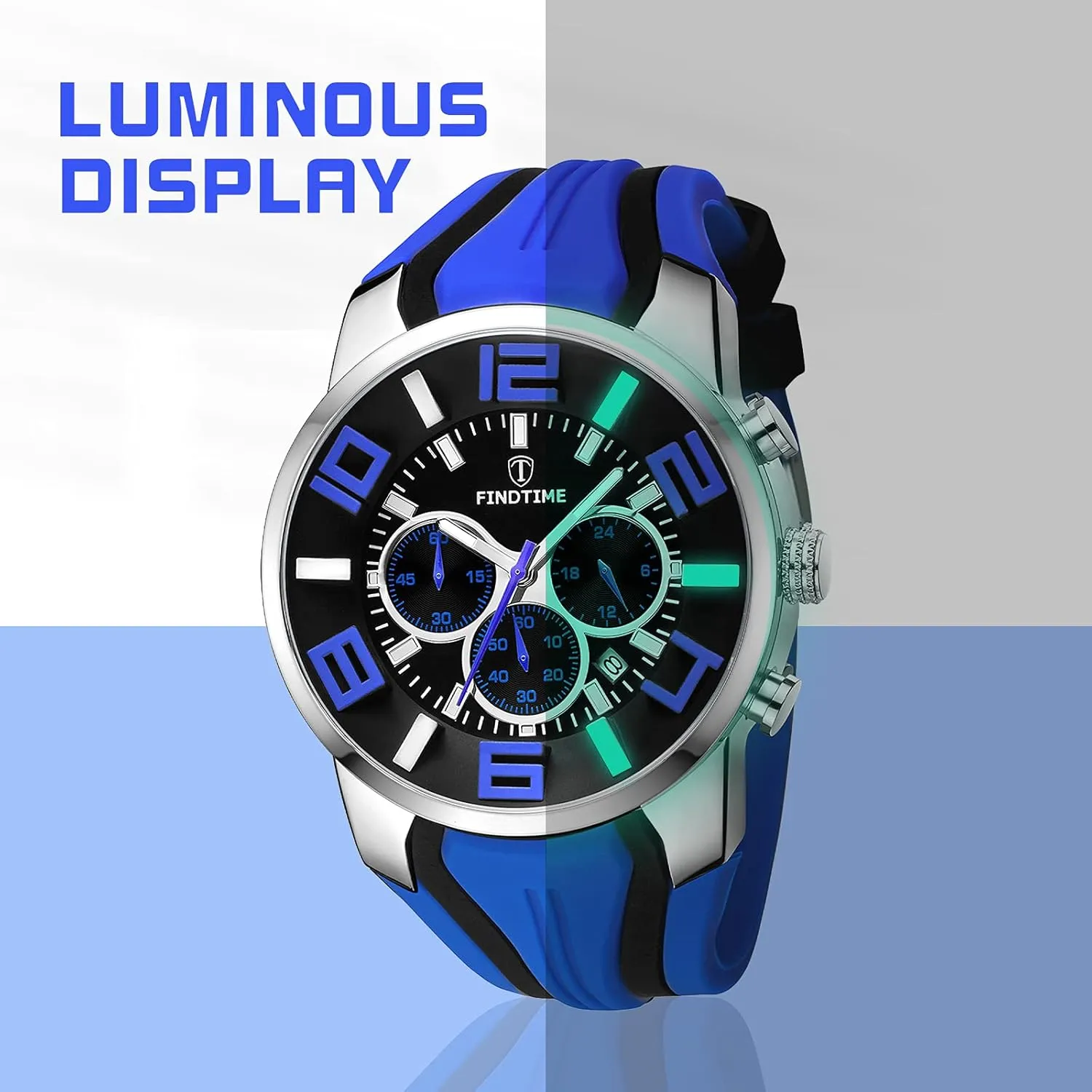 findtime Mens Sport Watches for Men Reloj para Hombre Colorful Cool Unique Analog Stylish Wrist Watch Chronograph for Running Training Stopwatch