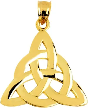 Fine 14k Yellow Gold Celtic Trinity Knot Charm Pendant