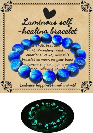 Firefly Glass Bracelet Glow in the Dark Bracelets Planet Themed Glass Bracelet Self Healing Bracelet Encourages Blessing Gifts for Men and Women