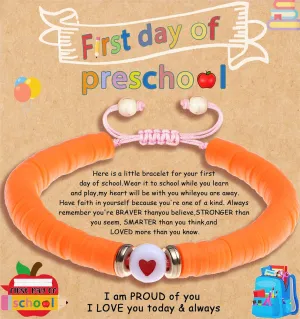 First Day of Preschool Bracelet Back to School Gifts for Kindergarten/ Preschool/ School Gift Mama and Mini Adjustable Mother Daughter Bracelets as Supplies for Girls to Relieve Study Anxiety