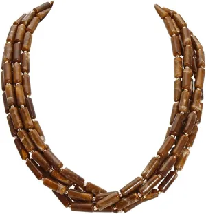 Firstmeet Chunky Beads Necklace Acrylic 5-Layer Jewelry Statement Necklace Handmade Strand