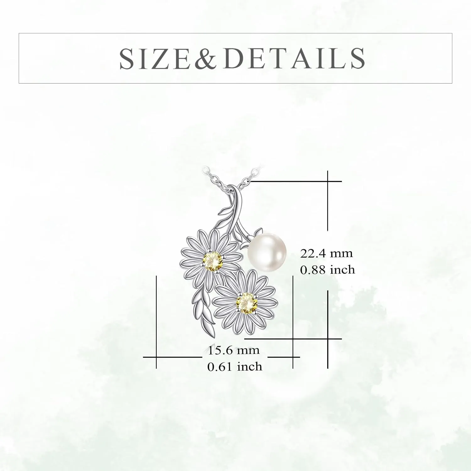 Flower Necklace Sterling Silver Daisy/Sunflower Pendant Beautiful Flower Jewelry Gifts for Women Mother