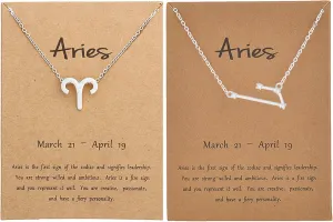Frodete Zodiac Necklace for Women 12 Constellation Pendant Necklaces Silver Zodiac Sign Necklace for Men