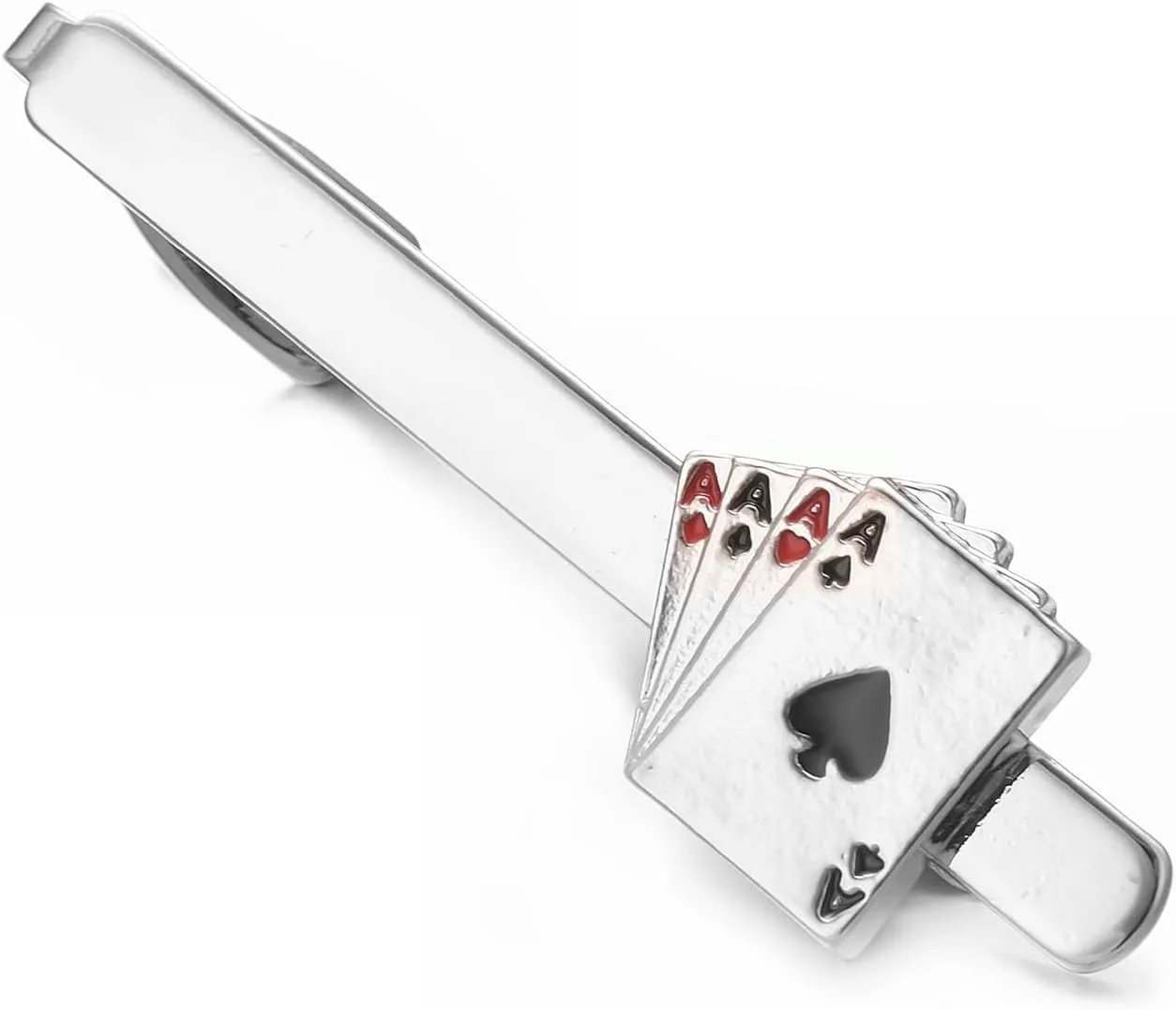 Fun Tie Clips for Men Unique Silver Black Gold Cute Poker Pearl Rose Airplane Tie Bar Clip Party Wedding Holiday Novelty Jewelry with Box