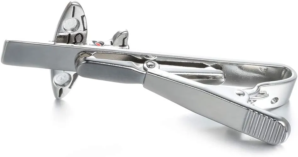 Fun Tie Clips for Men Unique Silver Black Gold Cute Poker Pearl Rose Airplane Tie Bar Clip Party Wedding Holiday Novelty Jewelry with Box