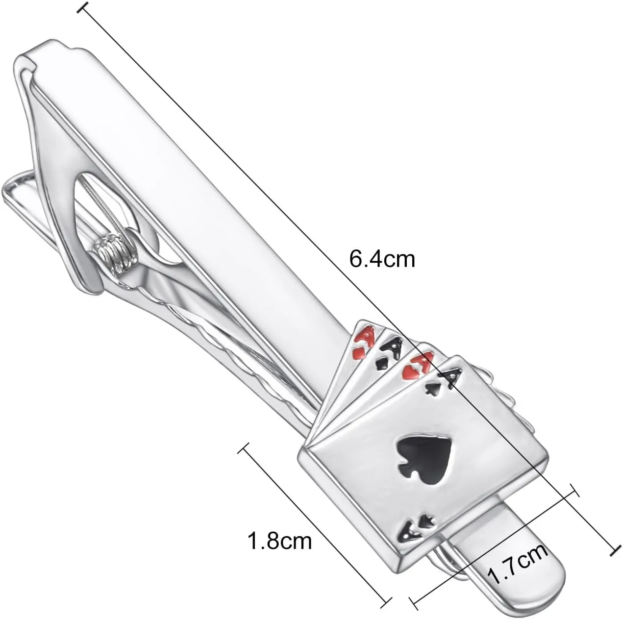 Fun Tie Clips for Men Unique Silver Black Gold Cute Poker Pearl Rose Airplane Tie Bar Clip Party Wedding Holiday Novelty Jewelry with Box