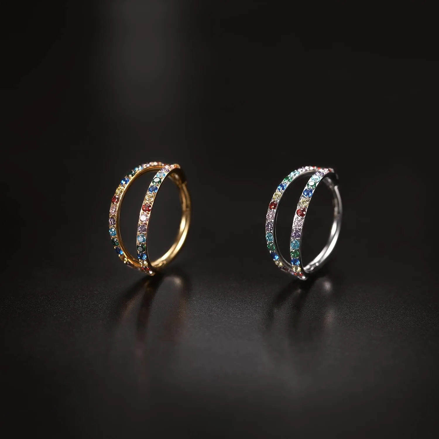 FUNLMO 316L Surgical Steel Nose Hoop Septum Conch Piercing Jewelry Cartilage Daith Helix Tragus Rook Lobe Earring Triple/Double Nose Lip Ring 20G 18G 16G