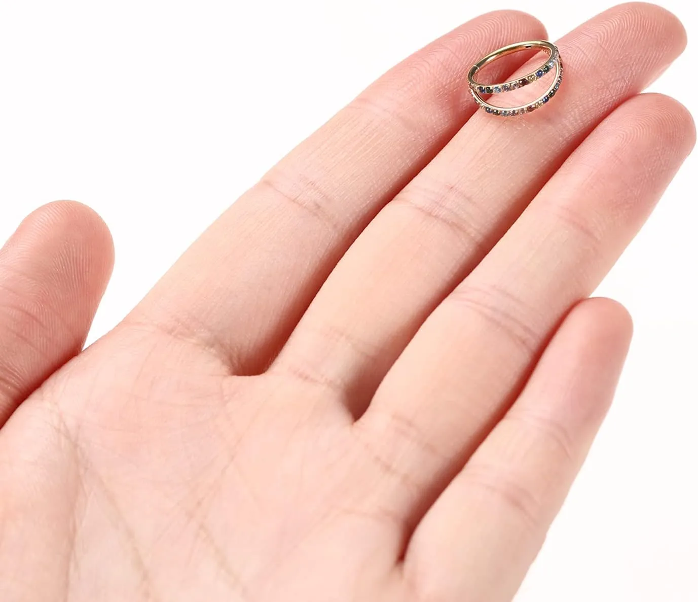 FUNLMO 316L Surgical Steel Nose Hoop Septum Conch Piercing Jewelry Cartilage Daith Helix Tragus Rook Lobe Earring Triple/Double Nose Lip Ring 20G 18G 16G