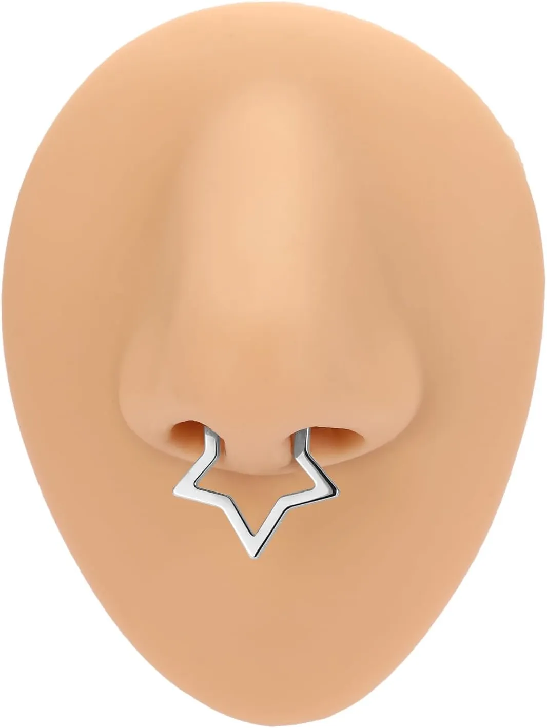 FUNLMO Star Septum Jewelry Daith Piercing Jewelry Nose Ring Huggie Earring Cartilage Earring Tragus Helix Rook Conch Piercing Jewelry 316L Surgical Steel