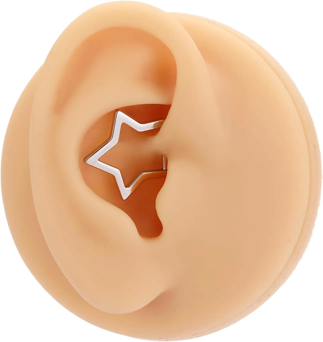 FUNLMO Star Septum Jewelry Daith Piercing Jewelry Nose Ring Huggie Earring Cartilage Earring Tragus Helix Rook Conch Piercing Jewelry 316L Surgical Steel