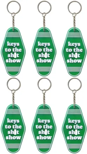 Funny Keychains for Men Bulk, Coworker Keychain Funny 6 pack, Keys to The ShtShow Keychains, Unique Gag Gifts for Coworkers Friend
