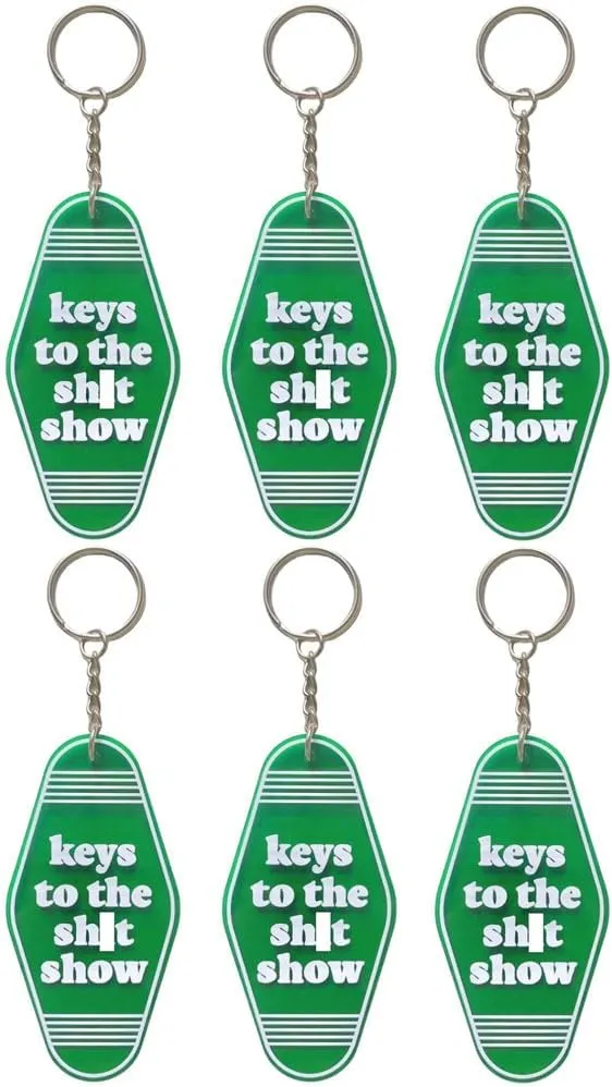 Funny Keychains for Men Bulk, Coworker Keychain Funny 6 pack, Keys to The ShtShow Keychains, Unique Gag Gifts for Coworkers Friend