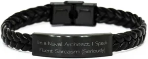 Funny Naval architect Gifts, I'm a Naval Architect., Perfect Braided Leather Bracelet For Coworkers, Engraved Bracelet From Boss, Beaded bracelet, Charm bracelet, Cuff bracelet, Friendship bracelet,