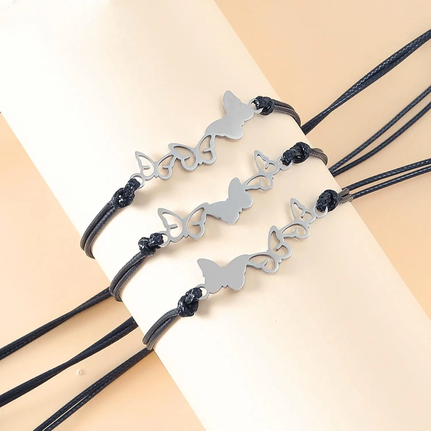 Fuqimanman2020 Best Friends Matching Bracelet Friendship 2/3 Heart Butterfly Bracelets Set Gift for BFF Friend Sister
