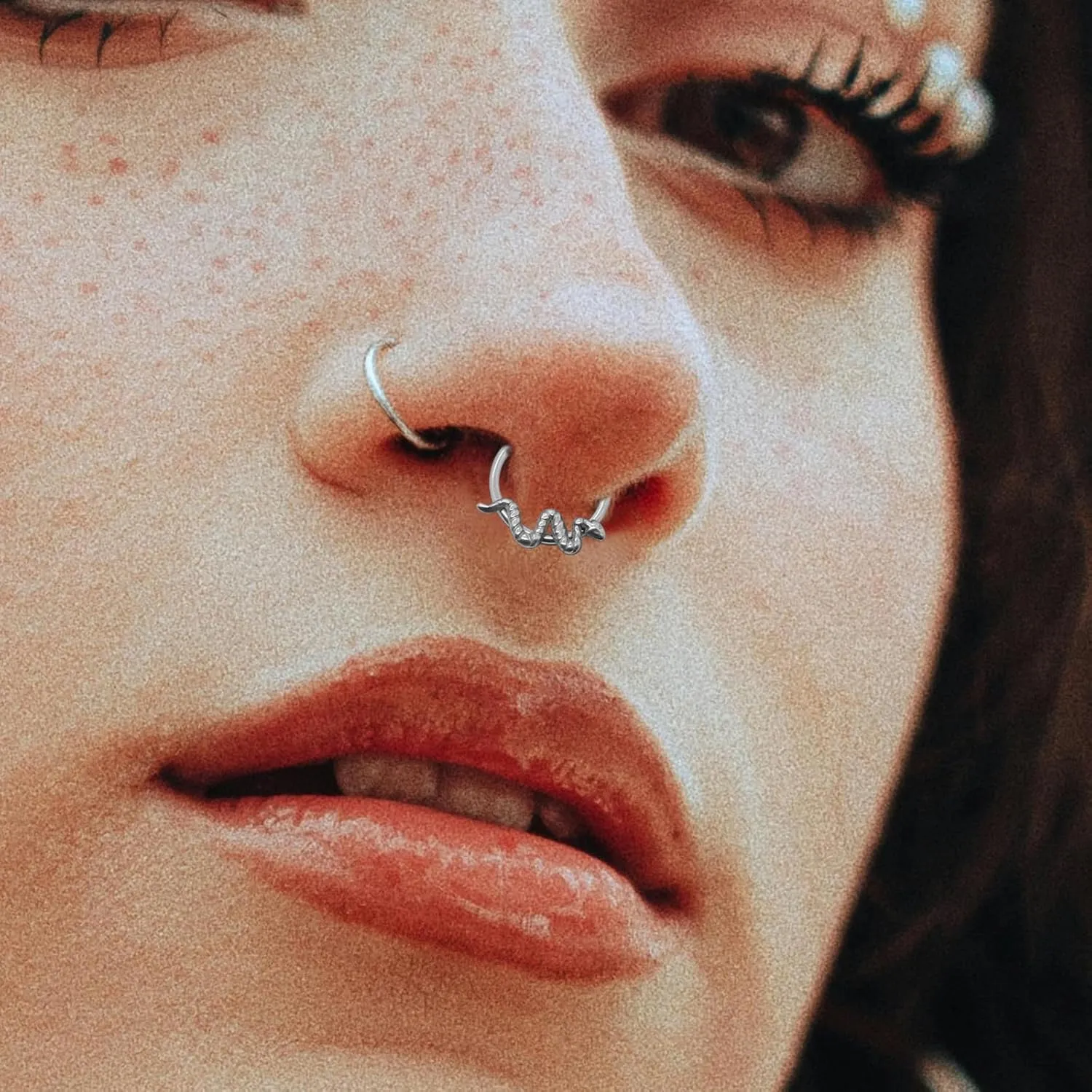 G23 Titanium Septum Rings 16G Butterfly,Leaf,Snake Septum Nose Ring Daith Piercing Jewelry Conch Helix Earring Cartilage Earring for Women Men