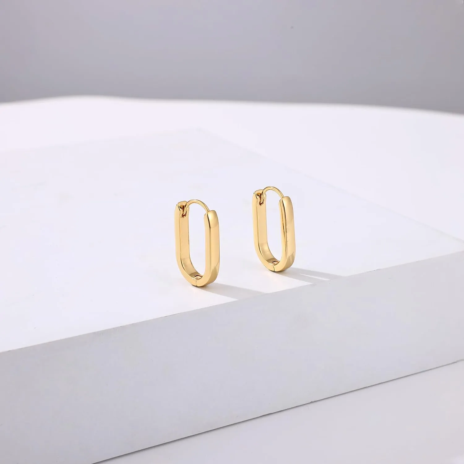 Gacimy Gold Huggie Hoop Earrings for Women 14k Gold Plated, Small Hoop Earrings for Women, 1/2 Inch Yellow Color Earrings for Women