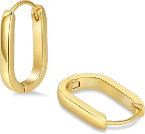 Gacimy Gold Huggie Hoop Earrings for Women 14k Gold Plated, Small Hoop Earrings for Women, 1/2 Inch Yellow Color Earrings for Women