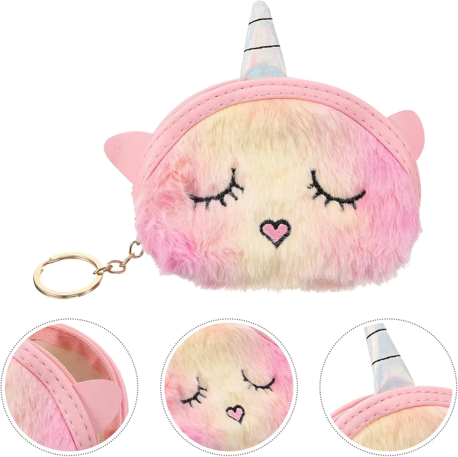 GALPADA Coin Purse Plush Unicorn Purse Coin Wallet for Women Girls Travel Shopping