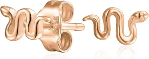 Garden Crawler Reptile Egyptian Cartilage Piercing Serpent Snake Dangling Stud Earrings Pendant For Women Teen Yellow, Rose Gold Overlay .925 Sterling Silver