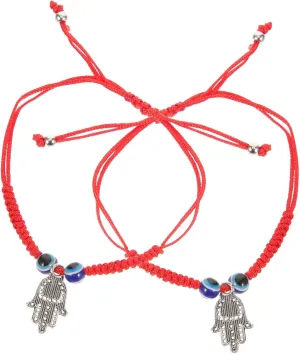 Gatuida Bracelets Evil Eye Charms 2 Pack Red String Woven Bracelet Men's Lucky
