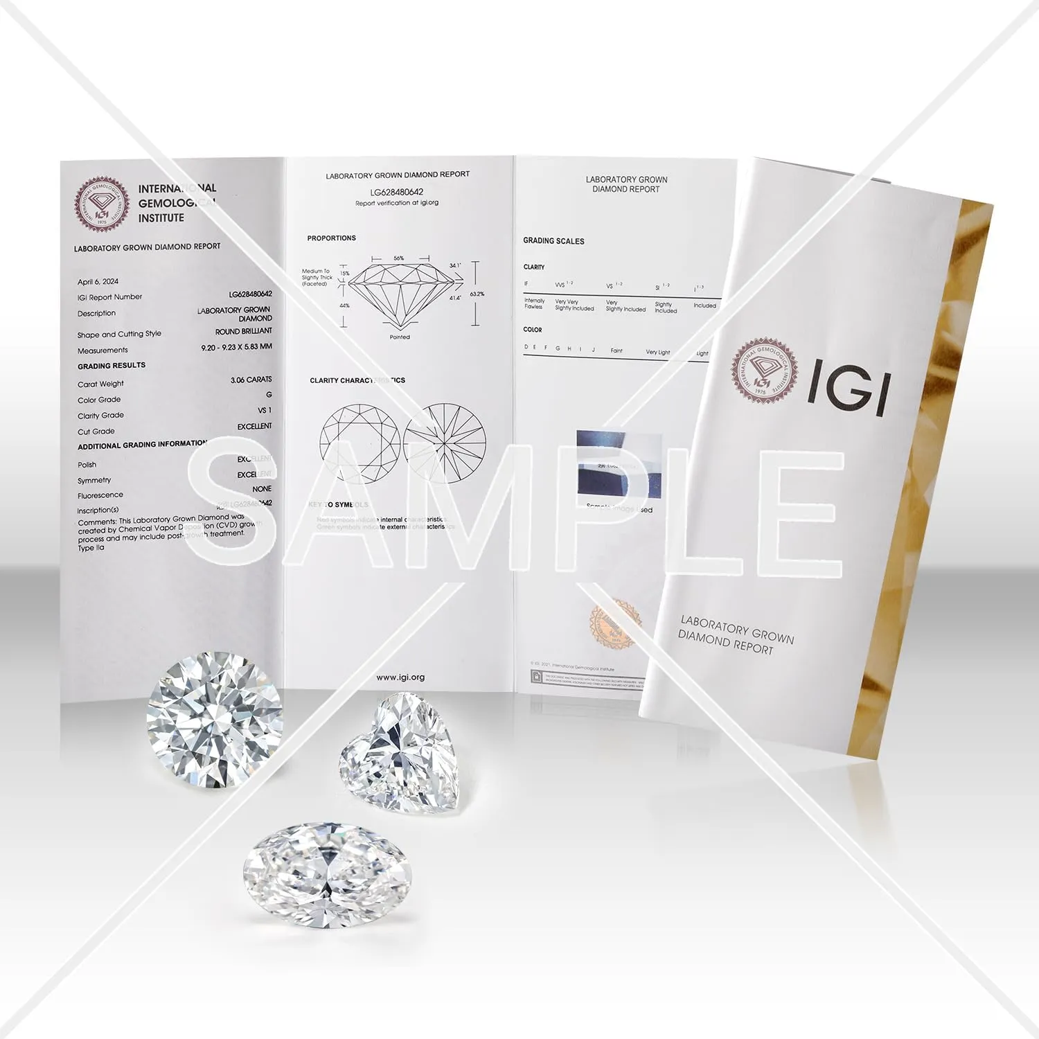 Gem Stone King 1 to 3 Carat 14K White Gold IGI Certified White Lab Grown Diamond Solitaire Engagement Ring For Women | F-G Color | VVS-VS Clarity | Available In Size 5, 6, 7, 8, 9