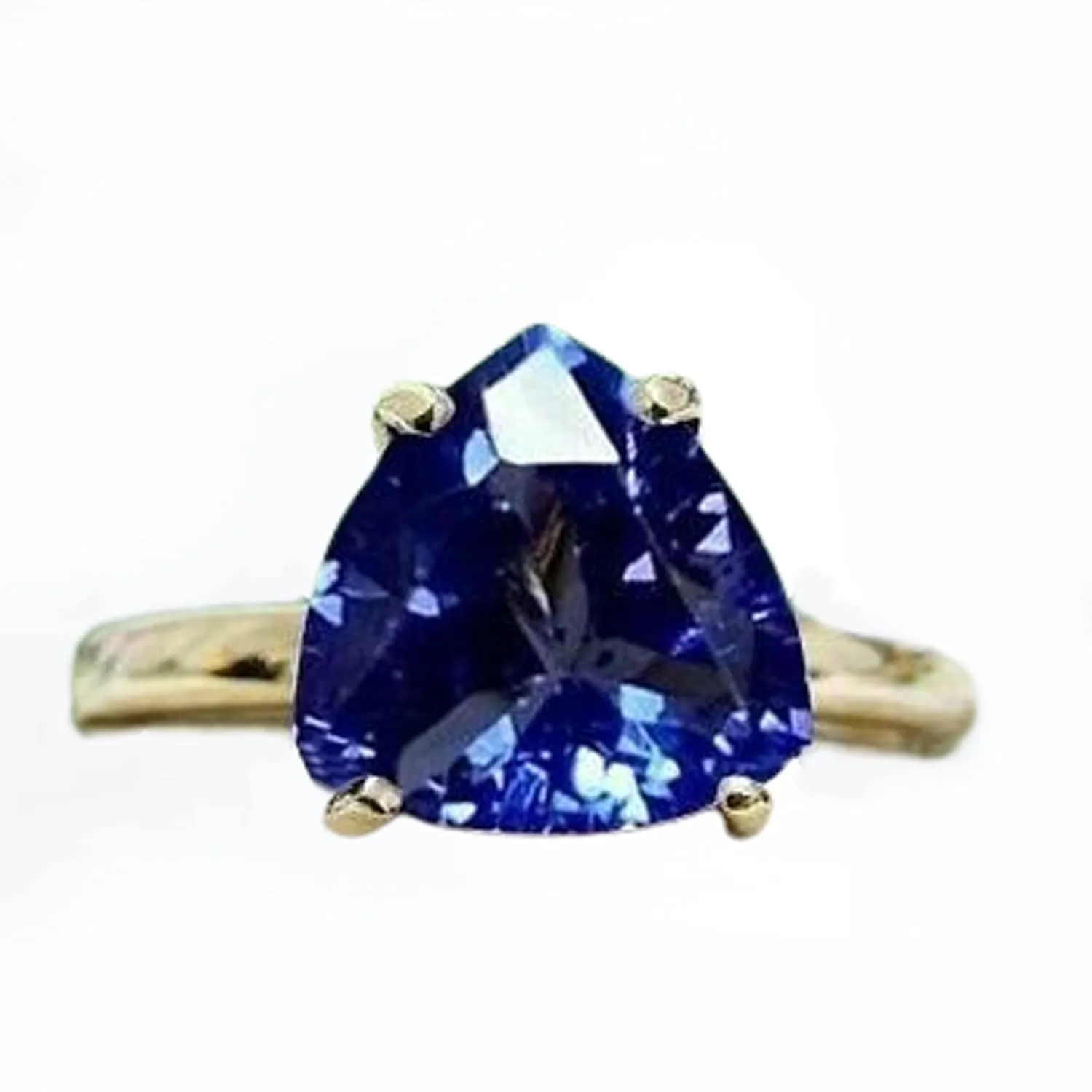 Gemas Vibes Unique Tanzanite Ring Natural Gemstone Handmade Ring 925 Sterling Silver Fine Jewelry For Women & Teen Girls Birthday Gift Ring Trillion Cut Tanzanite Ring