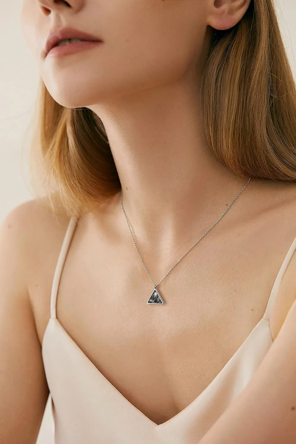 Gemstone Necklace for Women Dainty Triangle Turquoise Malachite Sodalite Stone Pendant Necklace Natural Healing Crystal Necklace for Women Spiritual Jewelry Gift