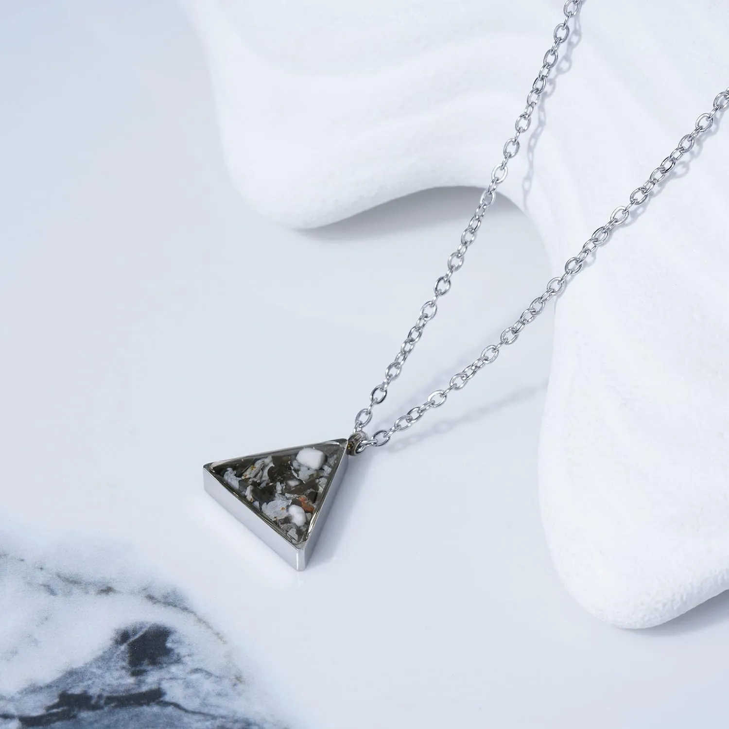 Gemstone Necklace for Women Dainty Triangle Turquoise Malachite Sodalite Stone Pendant Necklace Natural Healing Crystal Necklace for Women Spiritual Jewelry Gift