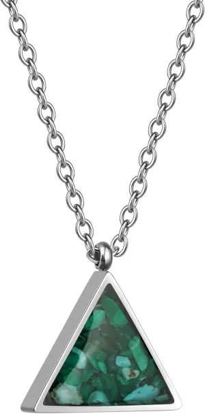 Gemstone Necklace for Women Dainty Triangle Turquoise Malachite Sodalite Stone Pendant Necklace Natural Healing Crystal Necklace for Women Spiritual Jewelry Gift