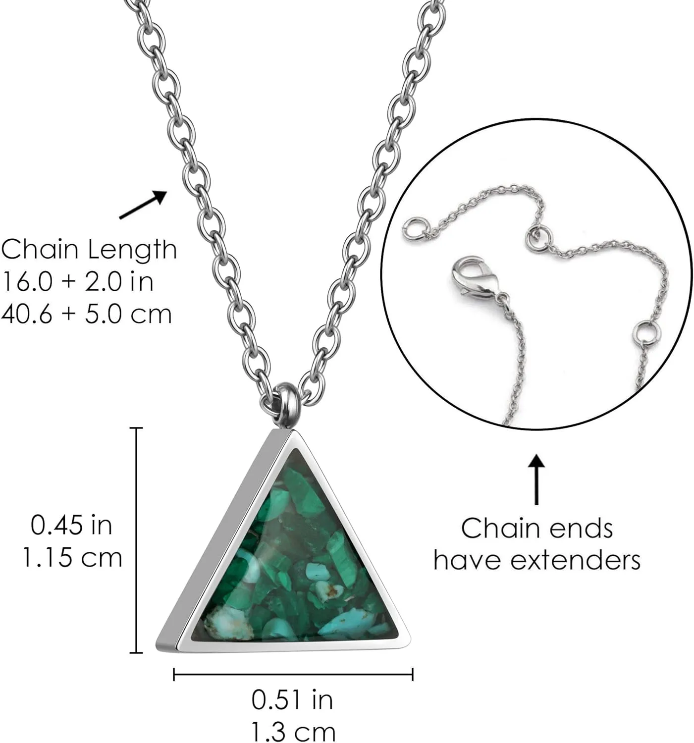 Gemstone Necklace for Women Dainty Triangle Turquoise Malachite Sodalite Stone Pendant Necklace Natural Healing Crystal Necklace for Women Spiritual Jewelry Gift